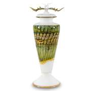 Large White Opal Footed Vessel