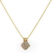 Italian Sterling Silver Diamond Shape CZ Necklace