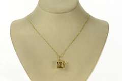 14K Yellow Gold Articulated Pearl Slot Machine Vegas Charm/Pendant
