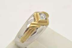 14 KT WHITE AND YELLOW GOLD RING / BAND