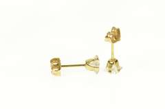 14K Yellow Gold Princess Squared Cubic Zirconia Stud Earrings
