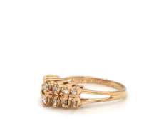 Stunning Yellow Gold Diamond Pyramid Ring
