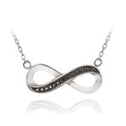 Sterling Silver Black Diamond Accent Infinity Necklace, 18"