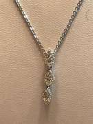 14K WHITE GOLD CHAIN WITH DIAMOND PENDANT