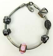 Pandora Sterling Bracelet with Charms & Box