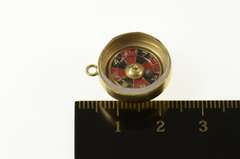 14K Yellow Gold Enamel Spinner Roulette Wheel Gambler Charm/Pendant