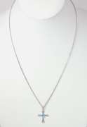 Topaz Cross Pendant & Chain in Gold