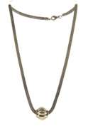 Vintage Sterling Silver Popcorn Chain With Center Ball