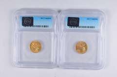 Lot (2) MS65 1925-D & 1927 $2.50 Indian Head Gold Quarter Eagles - ICG