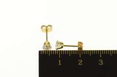 14K Yellow Gold Princess Squared Cubic Zirconia Stud Earrings