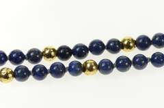 14K Yellow Gold Lapis Lazuli Beaded Statement Necklace