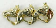 Vintage Sterling Trifecta Equestrian Brooch
