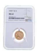 MS62 1929 $2.50 Indian Head Gold Quarter Eagle - Graded NGC