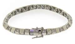 Sterling Silver Pyramid Crystal Bracelet