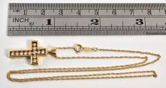 Sparkling Diamond Cross on Necklace