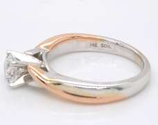 Powerful Two-Tone Gold 0.50CT Solitaire Diamond Ring