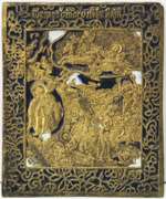 MAGNIFICENT RARE  BRONZE RUSSIAN ICON  ARTIST BRONZE RUSSIAN ICON