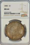 Rich near Gem BU 1885 Morgan Silver Dollar. NGC MS64
