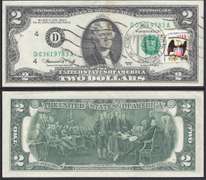 $2 1976 FRN with First Issue Stamp