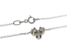 Charming White Gold 3 Diamond Cluster Necklace