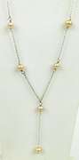 Sterling Pink Pearls Y Necklace & Earrings