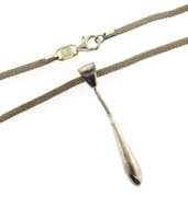 Fine Silver Popcorn Chain Necklace With Drop pendant
