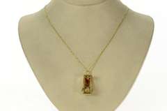 14K Yellow Gold 3D Litter Palanquin Royal Enamel Heart Charm/Pendant