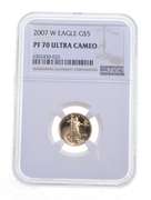 PF70 UCAM 2007-W $5 American Gold Eagle - Graded NGC