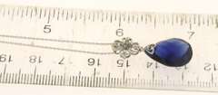 Fabulous White Gold Pear Shaped Synthetic Sapphire Necklace