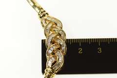 14K Yellow Gold 1.60 Ctw Baguette Diamond Braid Omega Necklace