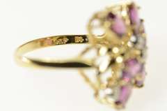 14K Yellow Gold Pink Tourmaline Diamond Ornate Cocktail Ring