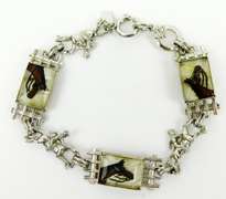 Best Vintage Crystal Essex Equestrian Sterling Bracelet