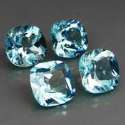 Large 17.85ct vivid blue cushion cut Topaz set