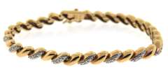 925 Sterling Silver Cubic Zirconia Wavy Bracelet