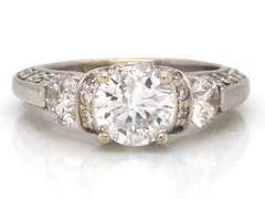 PreciousWhite Gold 1.03ctw Diamond Engagement Ring