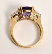 Modern Amethyst & White Sapphire Ring