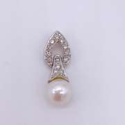 14kt Gold, Pearl, & Diamond Pendant