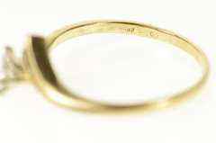 14K Yellow Gold 0.23 Ctw Marquise Diamond Bypass Engagement Ring