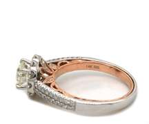 Spectacular 14kt Two-Tone Gold Round Diamond Bridal Set