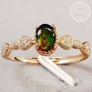 GENUINE ETHIOPIAN BLACK OPAL & CREATED WHITE SAPPHIRE 925 STERLING SILVER ADJUSTABLE OPEN RING ADJUSTABLE OPEN RING
