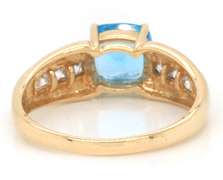 Gorgeous Yellow Gold Blue and White Stone Ring