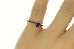 14K Yellow Gold Trillion Iolite Squared Stackable Statement Ring