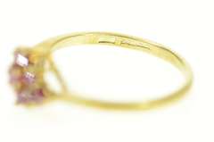 14K Yellow Gold Squared Ruby Cluster Classic Statement Ring