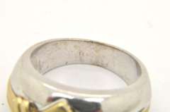 14 KT WHITE AND YELLOW GOLD RING / BAND
