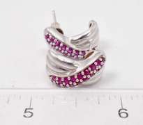 Ruby Sterling Silver Earrings