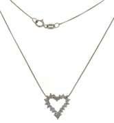 Dazzling White Gold Diamond Heart Pendant on Chain