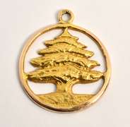 18k Lebanon Cedar Tree Charm