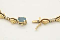 LADIES 14 KT YELLOW GOLD TOPAZ AND DIAMOND BRACELET