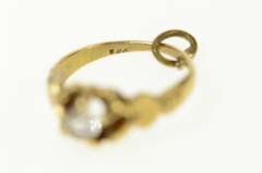 14K Yellow Gold Victorian Ornate Engagement Ring CZ Charm/Pendant