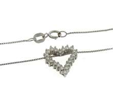 Dazzling White Gold Diamond Heart Pendant on Chain
